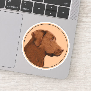 Pegatina Pintura de Labrador Recuperador (Chocolate) - Arte