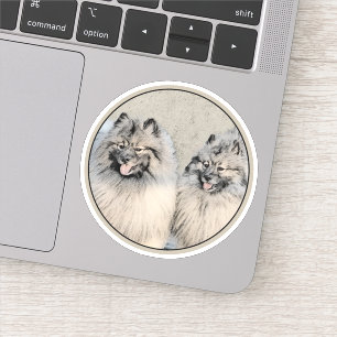 Pegatina Pintura de los hermanos Keeshond - Arte original d