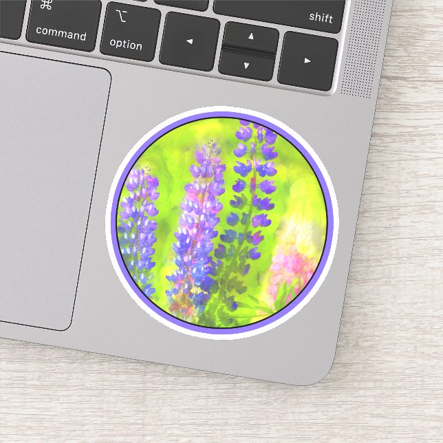 Pegatina Pintura de Lupine - Arte original de las flores (Detalle)