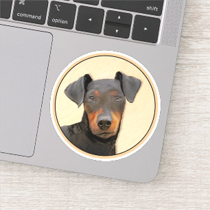 Pegatina Pintura de Manchester Terrier Arte Animal Original