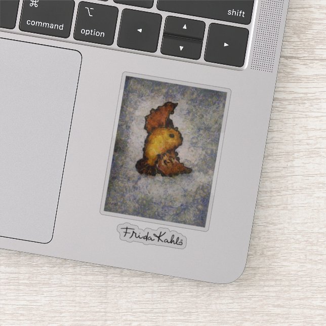 Pegatina Pintura de pájaro al estilo de Frida Kahlo (Detalle)