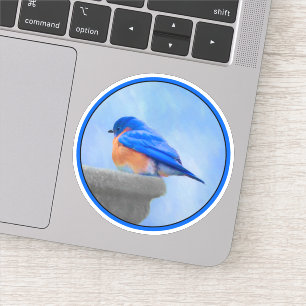 Pegatina Pintura de pájaro azul - Arte de pájaro original