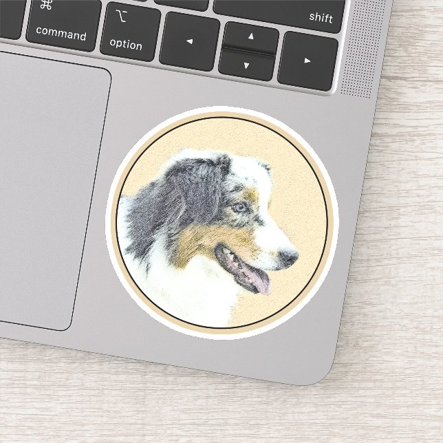 Pegatina Pintura de pastor australiano - Arte original de p (Detalle)