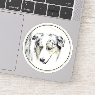 Pegatina Pintura de pastor australiano - Arte original de p