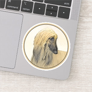 Pegatina Pintura de perro afgano - Arte de perro original l