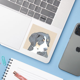 Pegatina Pintura de perro de montaña de Bernese - Arte de p