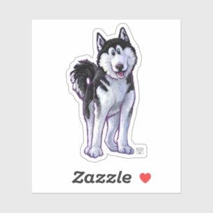 Pegatina Pintura de perro Husky