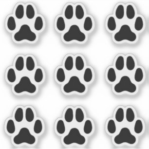 Pegatina Pintura de perro pequeña imprime pistas de animale