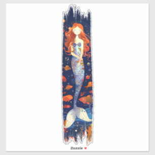 Pegatina Pintura de pincel de sirena de personalizado