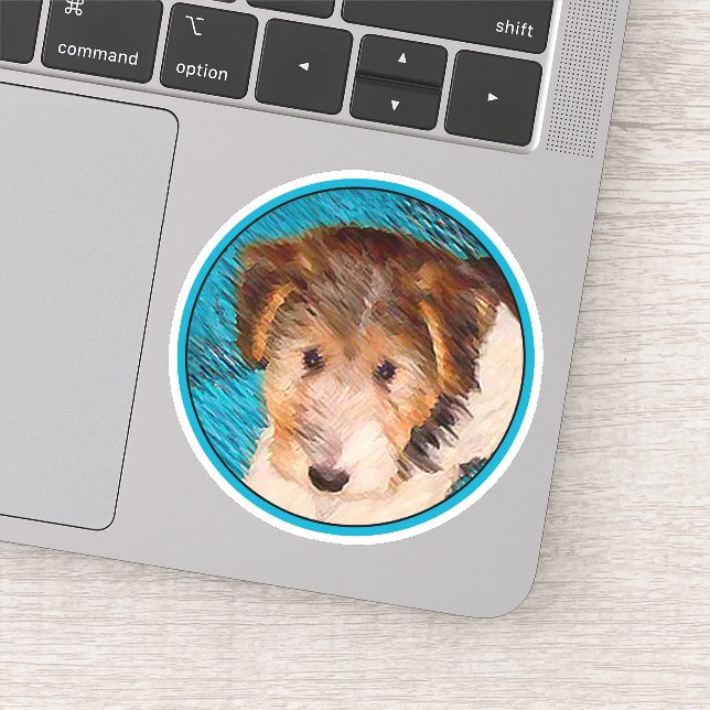 Pegatina Pintura de pipa de Fox Terrier - Arte Perro Origin (Detalle)