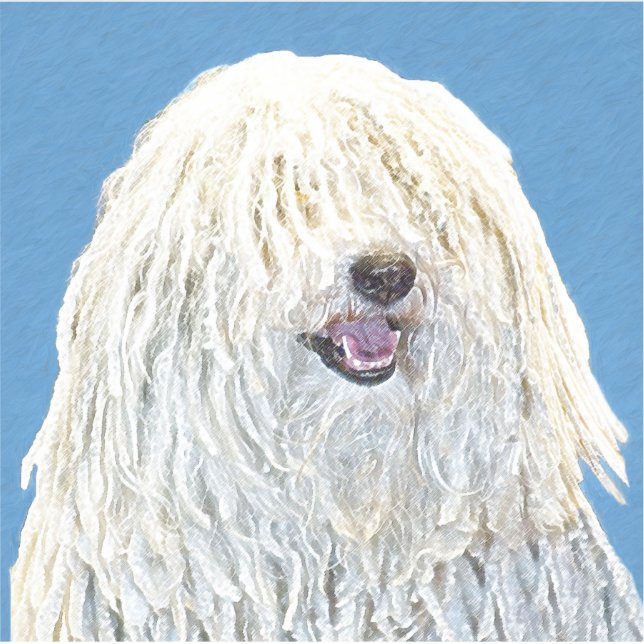 Pegatina Pintura de puli - Arte de perro original lindo (Anverso)