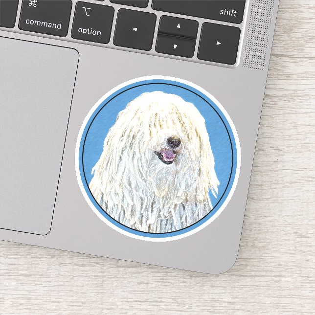 Pegatina Pintura de puli - Arte de perro original lindo (Detalle)