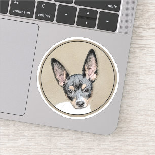 Pegatina Pintura de Rat Terrier - Arte Perro Original.
