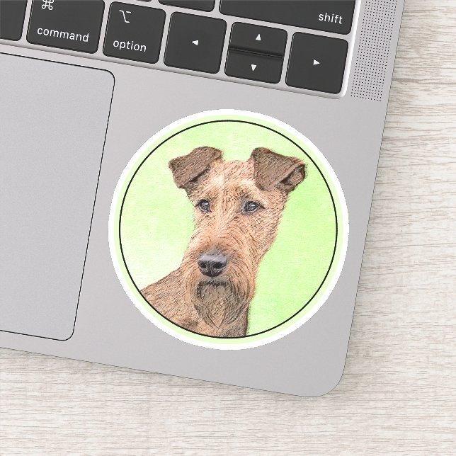 Pegatina Pintura de Terrier Irlandés - Arte de Perro Origin (Detalle)