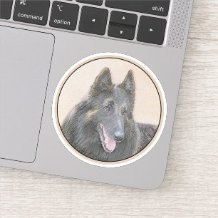 Pegatina Pintura de Tervuren belga - Arte de perro original