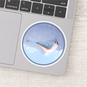 Pegatina Pintura de Titmouse - Arte original de pájaro salv