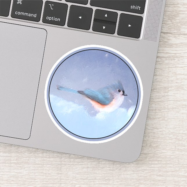 Pegatina Pintura de Titmouse - Arte original de pájaro salv (Detalle)
