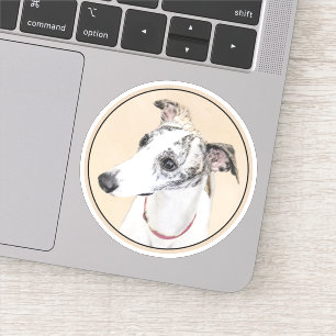 Pegatina Pintura de Whippet - Arte Cute Original Perro