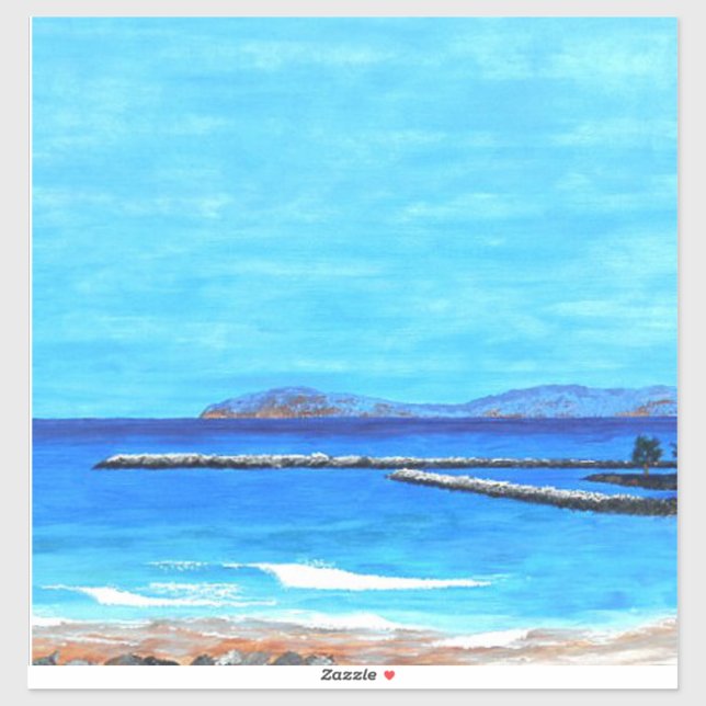 Pegatina Pintura del puerto de Dana Point (Hoja)