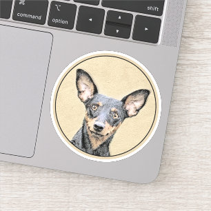 Pegatina Pintura en miniatura de Pinscher Cute arte origina