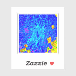 Pegatina Pintura moderna de arte abstracto azul