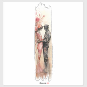 Pegatina Pintura Romántica de pincel de abrazo
