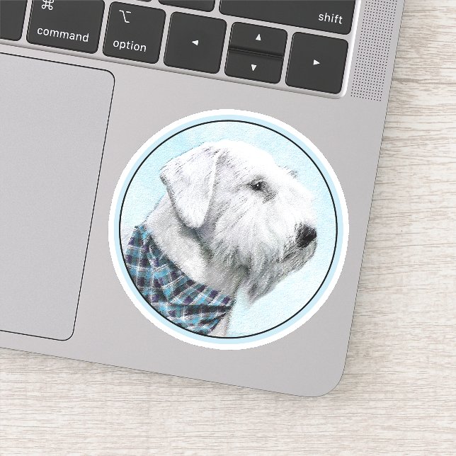 Pegatina Pintura Sealyham Terrier - Arte Perro Original. (Detalle)