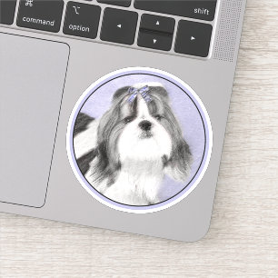 Pegatina Pintura Shih Tzu - Arte Perro Original.