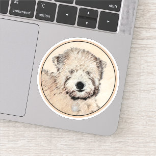 Pegatina Pintura Terrier de Ruedas Recubiertas Blancas Arte