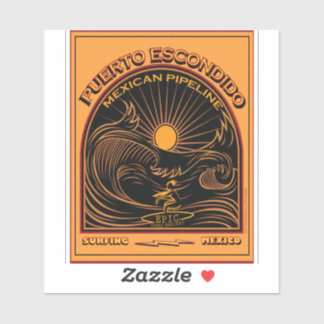 PEGATINA PIPELINA MEXICANA PUERTO ESCONDIDO MÉXICO