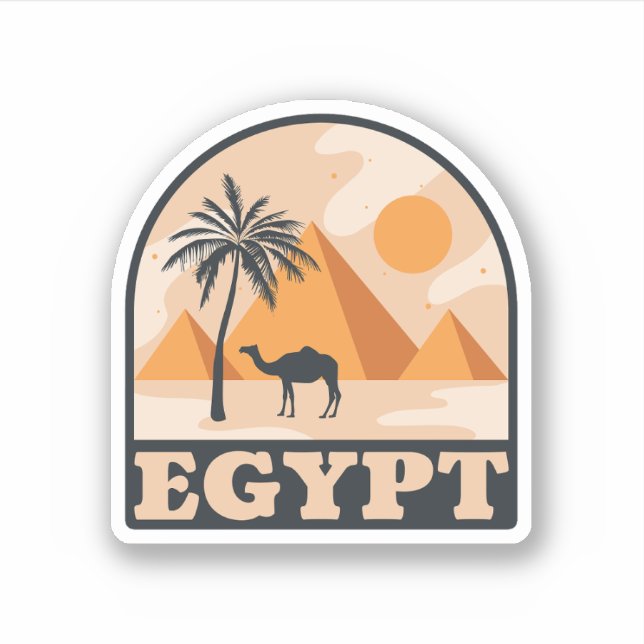 Pegatina Pirámides de Egipto retro - Viajes de cosecha (Anverso)