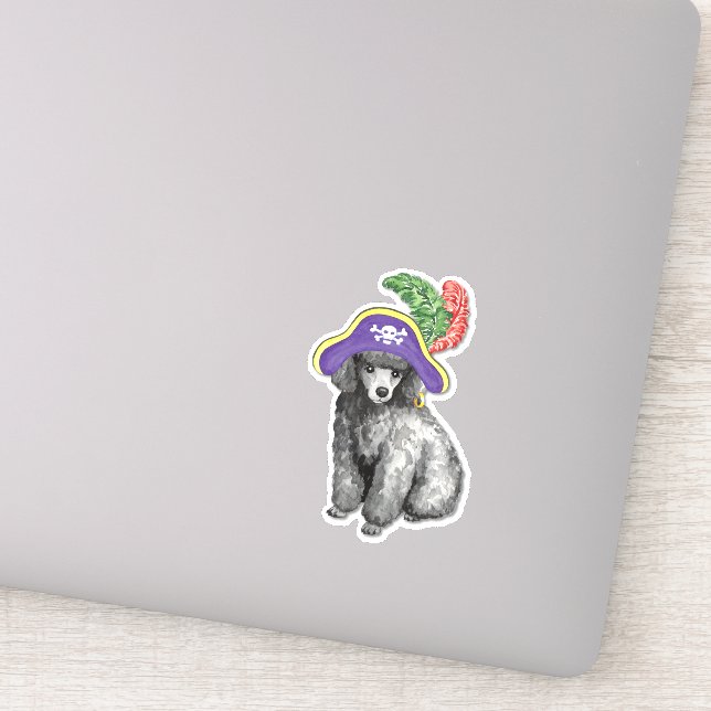 Pegatina Pirata Miniatura de Poodle Vinyl (Detalle)