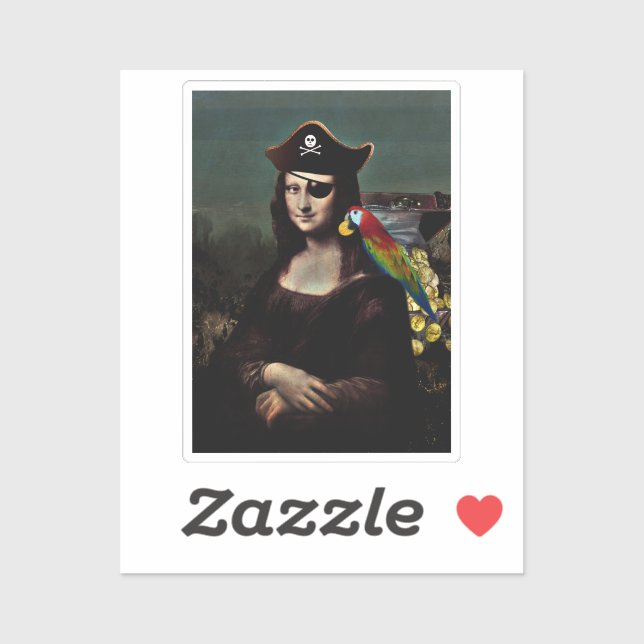 Pegatina Pirata Mona Lisa (Hoja)