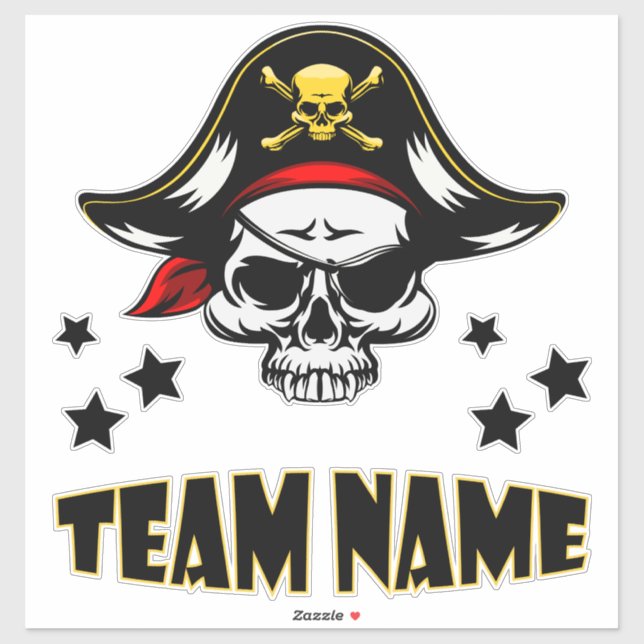 Pegatina Pirata personalizado único personalizado (Hoja)