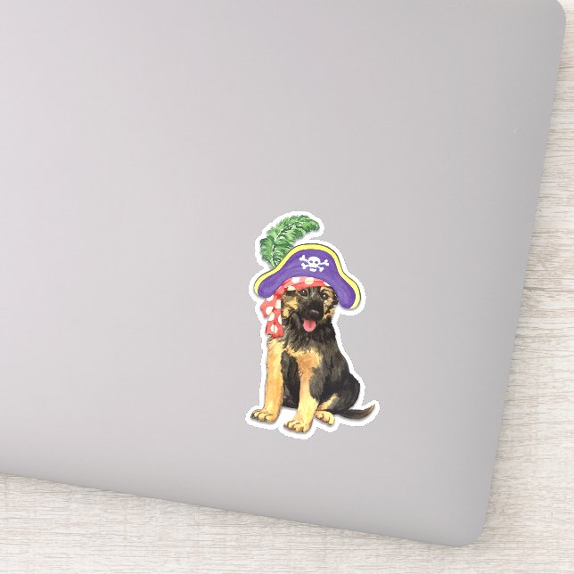 Pegatina Pirate German Shepherd Vinyl (Detalle)