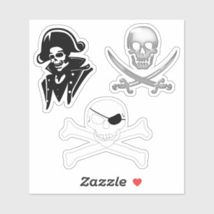 Pegatina Pirate Jolly Roger 3 pack