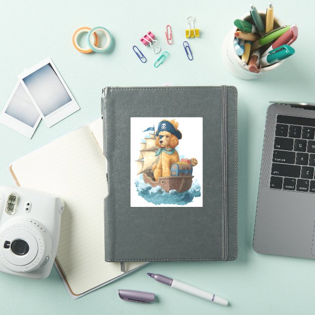 Pegatina Pirate Poodle � divertido perro marino (Funda para iPad)