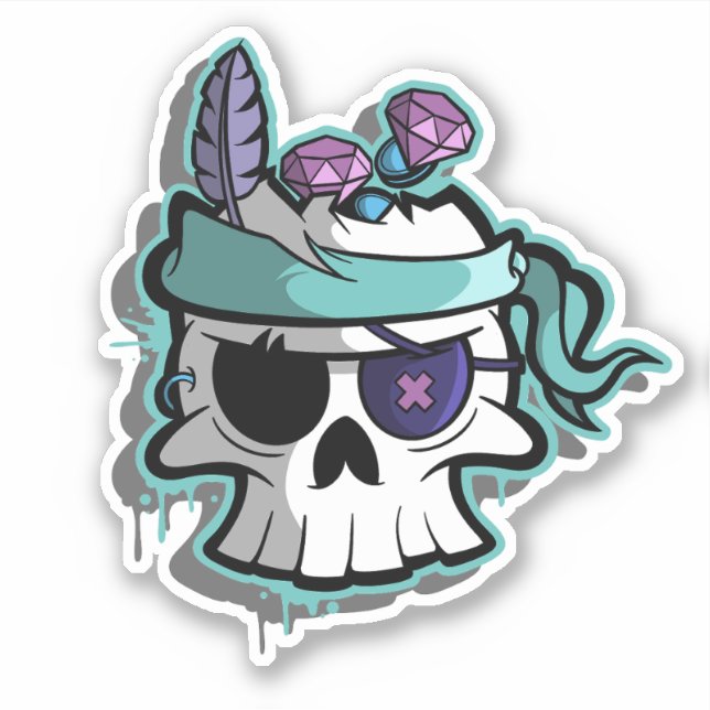 Pegatina Pirate Skull (Anverso)