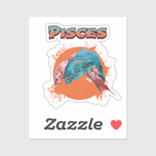 Pegatina Piscis Pez Zodíaco Horóscopo Signo de Astrología d