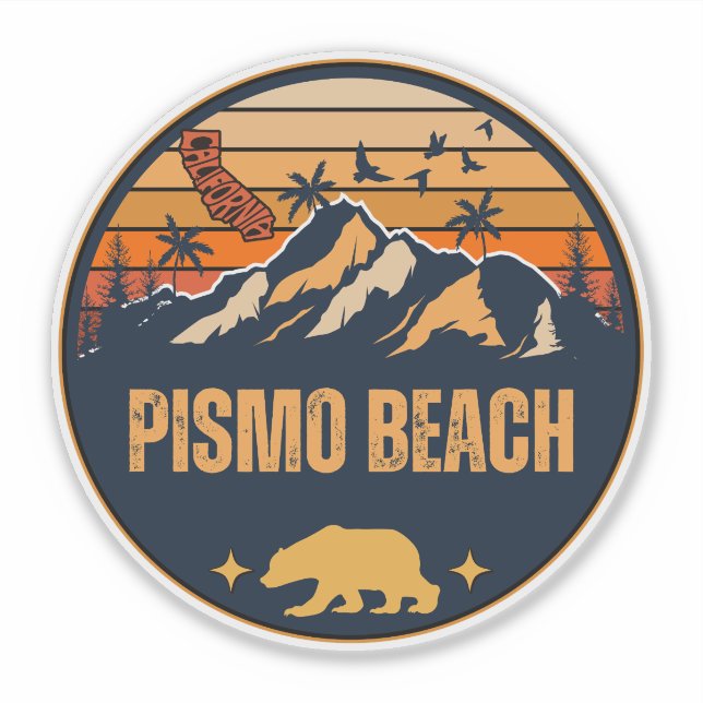 Pegatina Pismo Beach, California (Anverso)