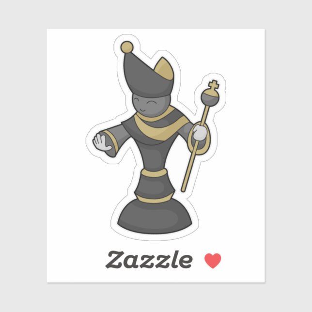 Pegatina Pista de ajedrez Bishop Staff Chess (Hoja)