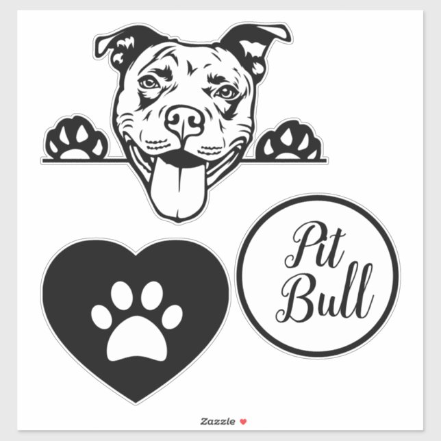 Pegatina Pit Pull Love (Hoja)