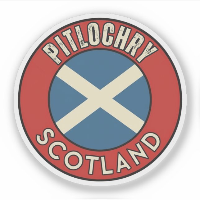 Pegatina Pitlochry, Escocia (Anverso)