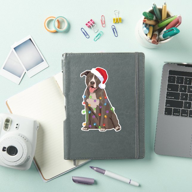 Pegatina Pittie Navidades Pitbull alumbran al amante del pe (Funda para iPad)
