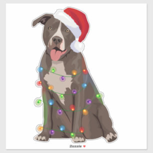 Pegatina Pittie Navidades Pitbull alumbran al amante del pe