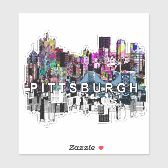Pegatina Pittsburgh, Pennsylvania en graffiti (Hoja)