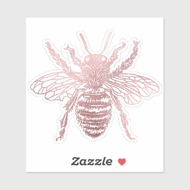 Pegatina PixDezines Bumble Bee, Faux Rosa Gold (Hoja)
