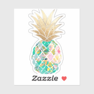Pegatina PixDezines Turquesa Verde Aloha Piña
