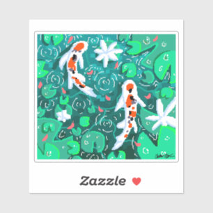 Pegatina Pixel koi charco arte
