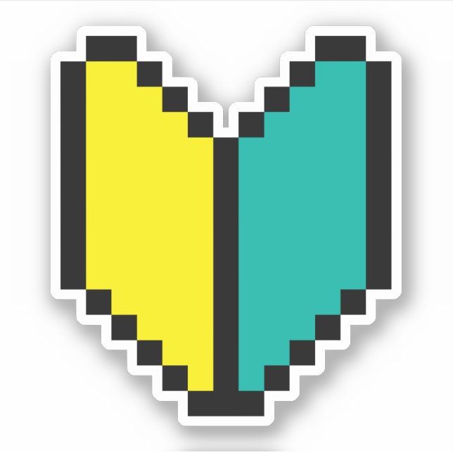 Pegatina Pixel Wakaba de 8 bits/Marca Shoshinsha (Anverso)